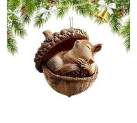 Natale della ghianda animale | Decorazione da appendere in acrilico 2D | Ciondolo modello di ghianda animale - per gli amanti della natura in vacanza invernale, casa, finestra, festa, fermare