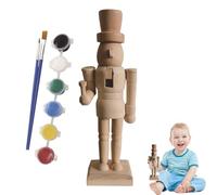 NATALE DI SNAGRATICHER - Figure di schiaccianoci | Kit artigianato di Natale | Schiacciaoci in legno | Dipingi le tue figure Nuthatch | Schiaccianoci in legno incompiuti con kit di vernice per bambin