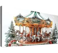 Natale Diamond Painting Bambini, Diamond Painting Grandi Dimensioni 40x80cm, 5D Pittura Diamante Giostra Fai Da Te Crea Art Craftoria, Quadri con Perline Diamantini Crystal Art Decorazioni Casa C2-564