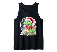 Natale Dino T-Rex Drago Auguri Roaring Christmas Canotta