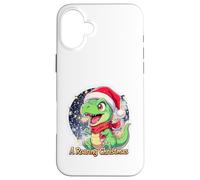 Natale Dino T-Rex Drago Auguri Roaring Christmas Custodia per iPhone 16 Plus