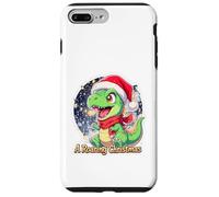 Natale Dino T-Rex Drago Auguri Roaring Christmas Custodia per iPhone 7 Plus/8 Plus