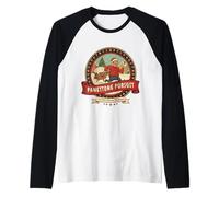 Natale Divertente con Abbuffata Uomo Fugge dal Panettone Maglia con Maniche Raglan