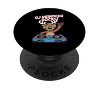 Natale Dj Renna Rocks Allegria Festiva PopSockets PopGrip Adesivo