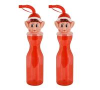 Natale Drink Bottiglia Con Elfo Testa E Flexi Paglia Novità Calza Filler