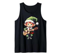 Natale Elfo Ukulele Player Xmas Party Ukulelist Musica Canotta