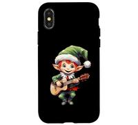 Natale elfo Ukulele Player Xmas Party Ukulelist Musica Custodia per iPhone X/XS
