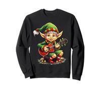 Natale Elfo Ukulele Player Xmas Party Ukulelist Musica Felpa