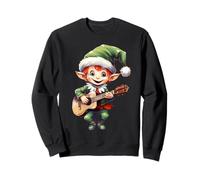Natale Elfo Ukulele Player Xmas Party Ukulelist Musica Felpa