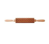 Natale fai da te in rilievo rotolamento, inciso go Mattarello a reticolo for biscotti in legno con incisione profonda 35X4.5CM for cuocere i mattarelli 3D