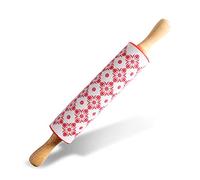 Natale fai da te in rilievo rotolamento, inciso go Mattarello antiaderente Mattarello con manico in legno Rullo da cucina Utensile da cucina