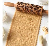 Natale fai da te in rilievo rotolamento, inciso go Mattarello for goffratura profondamente inciso con motivo Paisley a forma di cervo dell'albero di Natale, rullo for pasta stampato in 3D(Style 3)