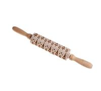 Natale fai da te in rilievo rotolamento, inciso go Mattarello Mattarello 3D con motivo floreale/animale Mattarello inciso in legno for Natale fatto in casa(Model9)