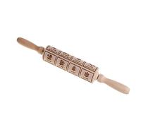 Natale fai da te in rilievo rotolamento, inciso go Mattarello Mattarello 3D con motivo floreale/animale Mattarello inciso in legno for Natale fatto in casa(Model7)