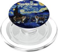 Natale festivo per amanti dei gatti della notte stellata PopSockets PopGrip per MagSafe