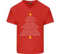 Natale Film Wheres The Tyrenol? Uomo Scollo A V Cotone T-Shirt