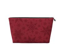 Natale Fiocco di neve rosso di Natale, Borsa da toilette Borsa per trucco Borsa per cosmetici Borsa da toilette da viaggio portatile