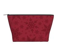 Natale Fiocco di neve rosso di Natale, Borsa da toilette Borsa per trucco Borsa per cosmetici Borsa da toilette da viaggio portatile