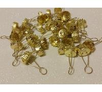 NATALE GANCI ORO13,5mm. -cappucci 100 pezzi per palle di natale addobbi dorati