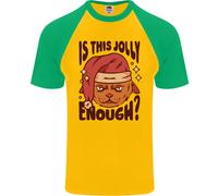 Natale Gatto Is This Jolly Abbastanza Divertente DA UOMO S/S Baseball T-Shirt