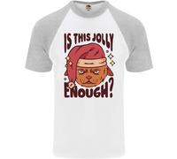 Natale Gatto Is This Jolly Abbastanza Divertente DA UOMO S/S Baseball T-Shirt