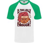 Natale Gatto Is This Jolly Abbastanza Divertente DA UOMO S/S Baseball T-Shirt