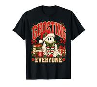 Natale Ghosting Tutti Leggono Ghost Book Lover Maglietta