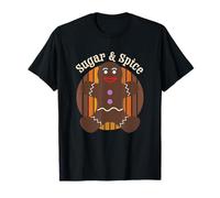 Natale Gingerbread Man Sugar & Spice Retro Vintage Maglietta