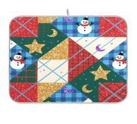 Natale Glitter Pupazzi di neve Rosso Stuoia di essiccazione del piatto stuoia del contatore della cucina stuoia scolapiatti stuoia per la cucina tappetino assorbente per asciugare i piatti xl 18 x 24