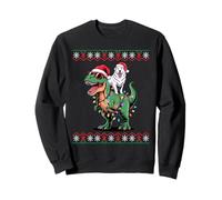 Natale Great Pyrenees T-Rex Dinosauro Felpa