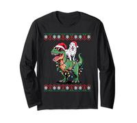 Natale Great Pyrenees T-Rex Dinosauro Maglia a Manica