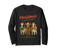 Natale in Fattoria Barnyard Love Design Maglia a Manica
