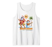 Natale in luglio estate Santa Beach Please It's Xmas Funny Canotta