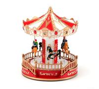 Natale in plastica per carosello Music Box 23cm Dual Power Plastica | Doppia alimentazione, 3 batterie AA o cavo USB, posizionamento flessibile, uso senza fili o collegato
