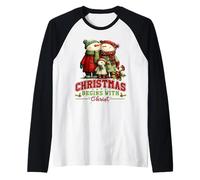 Natale Inizia con Cristo Cristo Messaggio di Fede Fredda Cristiana Maglia con Maniche Raglan