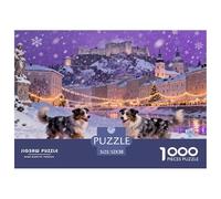Natale innevato alla fortezza di Salisburgo Puzzle in Legno Impermeabile Puzzles Da 1000 Pezzi Per Adulti Impossibili Giochi Educativi