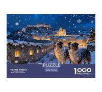 Natale innevato alla fortezza di Salisburgo Puzzle in Legno Impermeabile Puzzles Da 1000 Pezzi Per Adulti Impossibili Giochi Di Impegnativi