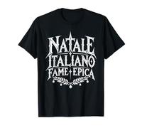 Natale Italiano Scritta Gotica Alloro Maglietta