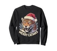 Natale Jaguar Leopard Merry Catmas Felpa