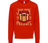 Natale Just Here For The Presents Divertente Bambini Felpa Maglione