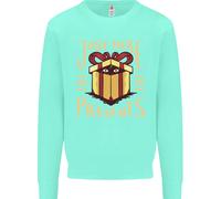 Natale Just Here For The Presents Divertente Bambini Felpa Maglione