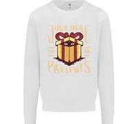 Natale Just Here For The Presents Divertente Bambini Felpa Maglione