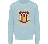 Natale Just Here For The Presents Divertente Bambini Felpa Maglione