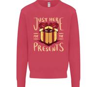 Natale Just Here For The Presents Divertente Bambini Felpa Maglione