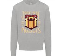 Natale Just Here For The Presents Divertente Bambini Felpa Maglione