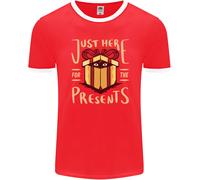 Natale Just Here For The Presents Divertente Uomo Ringer Fotl