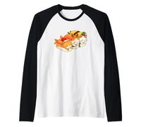 Natale Kawaii Gatti Carino Cappello di Babbo Natale Sushi Anime Giapponese Maglia con Maniche Raglan