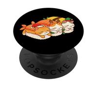 Natale Kawaii Gatti Carino Cappello di Babbo Natale Sushi Anime Giapponese PopSockets PopGrip Adesivo
