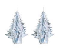 Natale Lamina Soffitto Decorazioni 2 Tono Bianco / Argento - Set 2 40cm Albero