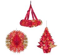Natale Lamina Soffitto Decorazioni 2 Tono Rosso/Oro - Scelta Design